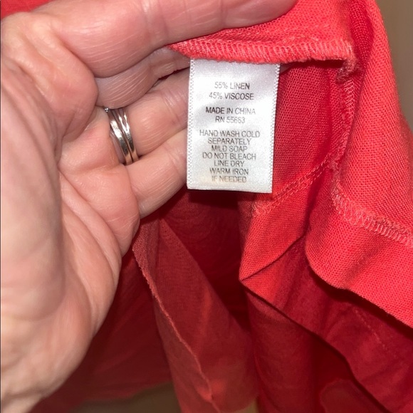 Cynthia Rowley Orange Linen Sleeveless long Dress size 1X - Picture 6 of 8